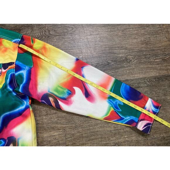 Spoon Jeans Paint Swirl Print Denim Jacket Womens Size 3XL Psychedelic New - Picture 8 of 14